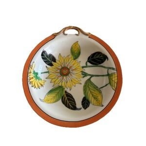 Noritake Art Deco Two Handle Plate with Deco Floral Design & Gold Accents